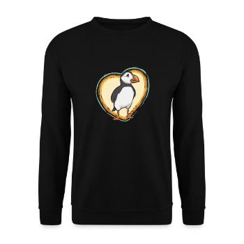 puffin, puffin, auks, lunde - Unisex Sweatshirt - black - Front - Alina (178cm) & Michal (187cm)