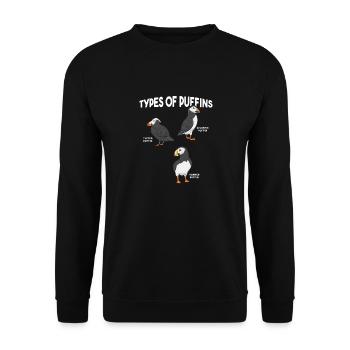 puffin puffin auke birds Lunde - Unisex Sweatshirt - black - Front - Alina (178cm) & Michal (187cm)