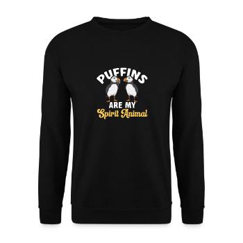 puffin puffin auke birds Lunde - Unisex Sweatshirt - black - Front - Alina (178cm) & Michal (187cm)