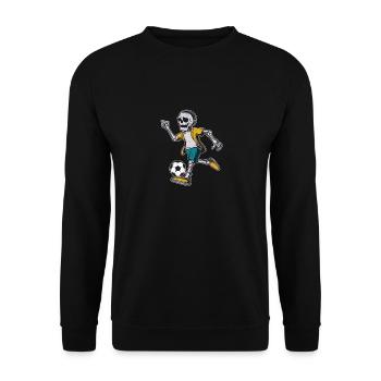 Skeleton Soccer drôle Halloween Sports Player - Sweat-shirt Unisexe - noir - Devant - Alina (178cm) & Michal (187cm)