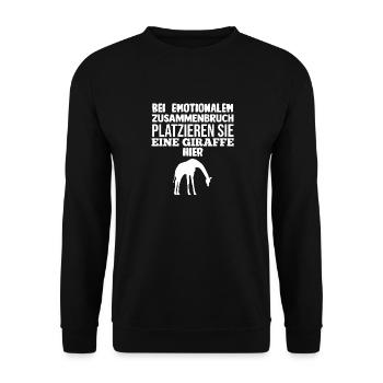 Giraffe Giraffen - Unisex Pullover - Schwarz - Vorne - Alina (178cm) & Michal (187cm)