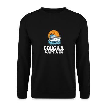 Cougar Capitaine Drôle de propriétaire de bateau Lake Life Pontoon - Sweat-shirt Unisexe - noir - Devant - Alina (178cm) & Michal (187cm)