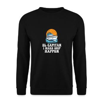 El Capitan Je fais du pontonnage un navire - Sweat-shirt Unisexe - noir - Devant - Alina (178cm) & Michal (187cm)