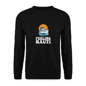 Feeling Nauti Motorboating Meme Pontoon Captain - Sweat-shirt Unisexe - noir - Devant - Alina (178cm) & Michal (187cm)