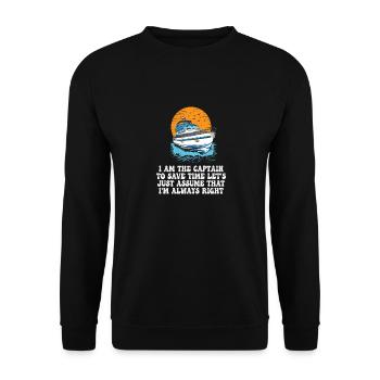 Je suis le capitaine pour gagner du temps, supposons simplement - Sweat-shirt Unisexe - noir - Devant - Alina (178cm) & Michal (187cm)