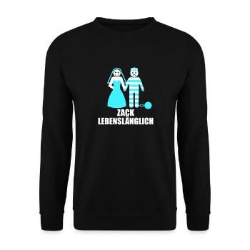 Junggesellenabschied Poltern Polterabend JGA - Unisex Pullover - Schwarz - Vorne - Alina (178cm) & Michal (187cm)