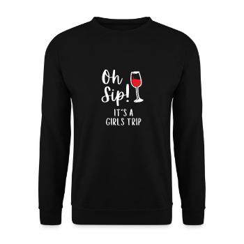 Oh gorgée. C’est un voyage entre filles. - Sweat-shirt Unisexe - noir - Devant - Alina (178cm) & Michal (187cm)
