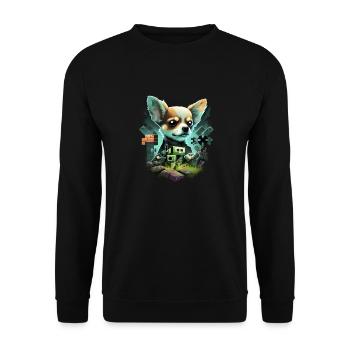 Chihuahua | Jeu Vidéo Amusant Gamer Comic Chien - Sweat-shirt Unisexe - noir - Devant - Alina (178cm) & Michal (187cm)