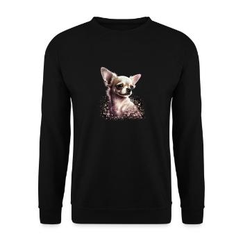 Chihuahua | Pink Jolie Rose Maman Femme ignon - Sweat-shirt Unisexe - noir - Devant - Alina (178cm) & Michal (187cm)