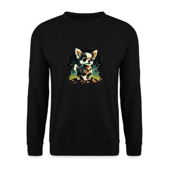 Chihuahua | Jeu Vidéo Amusant Gamer Comic Chien - Sweat-shirt Unisexe - noir - Devant - Alina (178cm) & Michal (187cm)