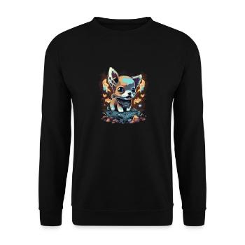 Chihuahua | Jeu Vidéo Amusant Gamer Comic Chien - Sweat-shirt Unisexe - noir - Devant - Alina (178cm) & Michal (187cm)
