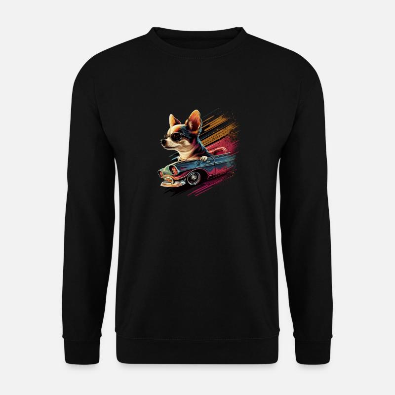 Chihuahua | Racing Race Rennen Rennwagen Hund - Unisex Pullover - Schwarz