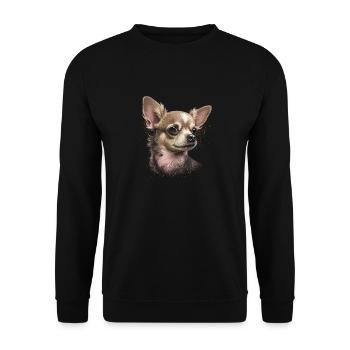 Chihuahua | Pink Jolie Rose Maman Femme ignon - Sweat-shirt Unisexe - noir - Devant - Alina (178cm) & Michal (187cm)