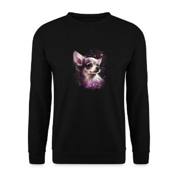 Chihuahua | Pink Jolie Rose Maman Femme ignon - Sweat-shirt Unisexe - noir - Devant - Alina (178cm) & Michal (187cm)