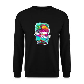 Summer Time - Beach and Summer - Unisex Sweatshirt - black - Front - Alina (178cm) & Michal (187cm)
