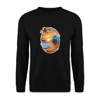 Beach and wave - Unisex Sweatshirt - black - Front - Alina (178cm) & Michal (187cm)