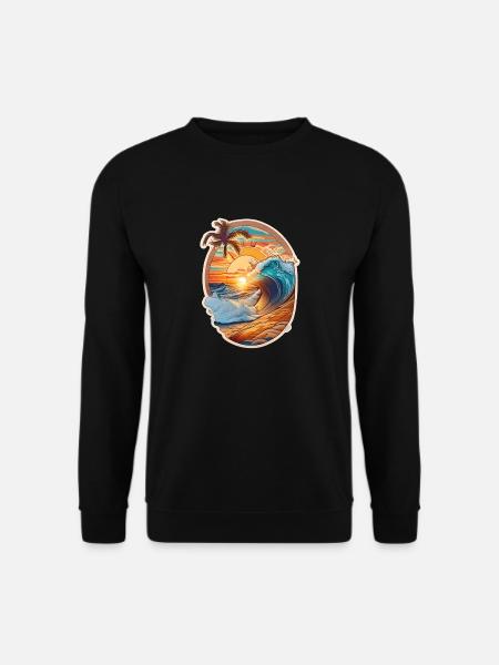 Beach and wave - Unisex Sweatshirt - black