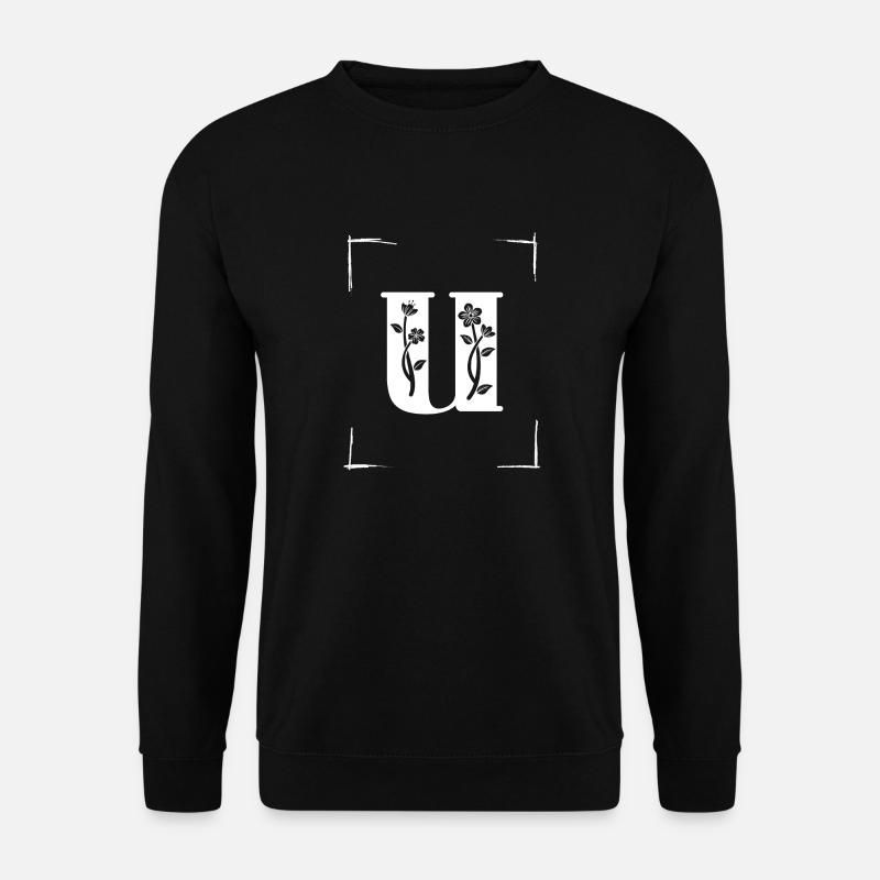 letetr U initial - Unisex Sweatshirt - black