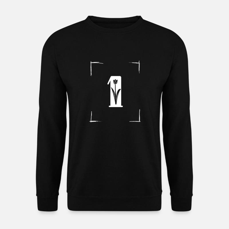 number 1 initial - Unisex Sweatshirt - black