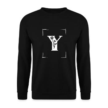 letter Y initial - Unisex Sweatshirt - black - Front - Alina (178cm) & Michal (187cm)