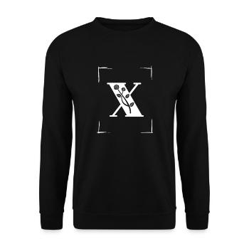 letter X initial - Unisex Sweatshirt - black - Front - Alina (178cm) & Michal (187cm)