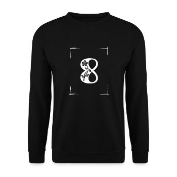 number 8 initial - Unisex Sweatshirt - black - Front - Alina (178cm) & Michal (187cm)