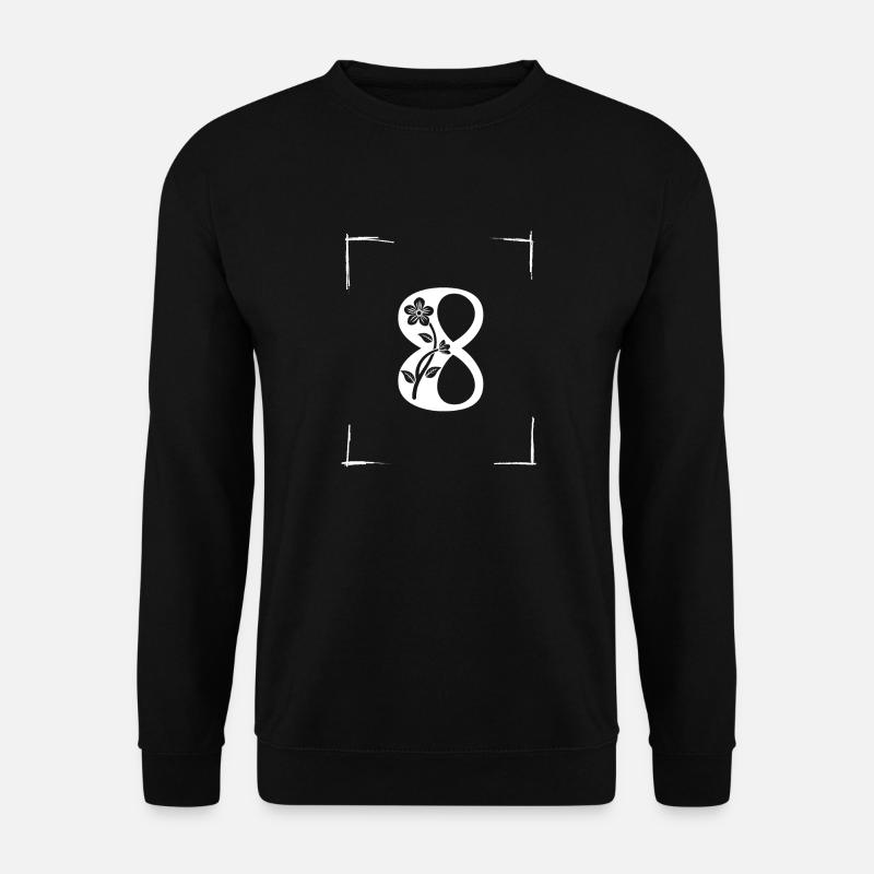 number 8 initial - Unisex Sweatshirt - black