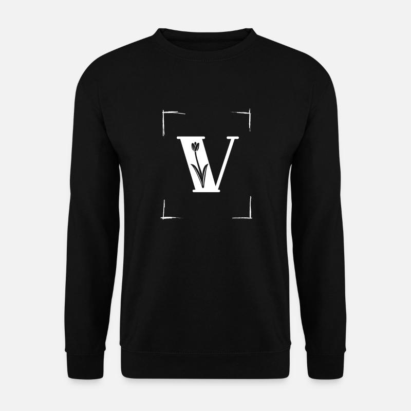 letter V initial - Unisex Sweatshirt - black