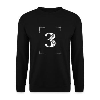number 3 initial - Unisex Sweatshirt - black - Front - Alina (178cm) & Michal (187cm)