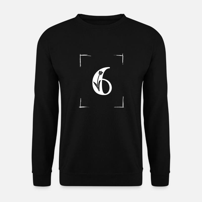 number 6 initial - Unisex Sweatshirt - black