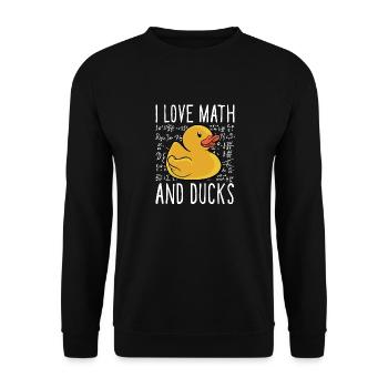 Kids School Duckie Duckling I Love Math And Rubber - Unisex Sweatshirt - black - Front - Alina (178cm) & Michal (187cm)
