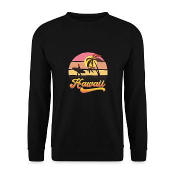 Hawaii Surf Beach Design - Unisex Sweatshirt - black - Front - Alina (178cm) & Michal (187cm)
