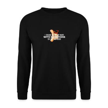 Je m’engage dans des guerres de pouce avec Scorpions Humour Cool - Sweat-shirt Unisexe - noir - Devant - Alina (178cm) & Michal (187cm)