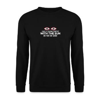 J’ai un concours de regard avec le soleil jusqu’à présent bon - Sweat-shirt Unisexe - noir - Devant - Alina (178cm) & Michal (187cm)