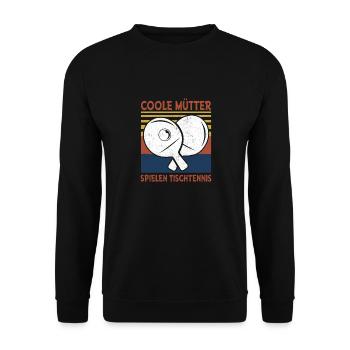 Coole Mütter spielen Tischtennis - Unisex Pullover - Schwarz - Vorne - Alina (178cm) & Michal (187cm)