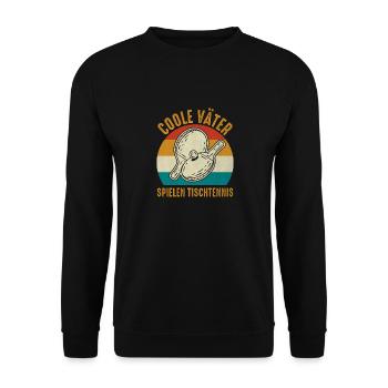 Coole Väter spielen Tischtennis Papa - Unisex Pullover - Schwarz - Vorne - Alina (178cm) & Michal (187cm)