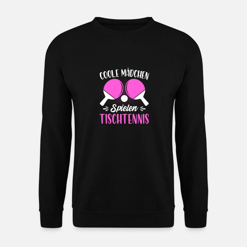 Coole Mädchen spielen Tischtennis - Unisex Pullover - Schwarz