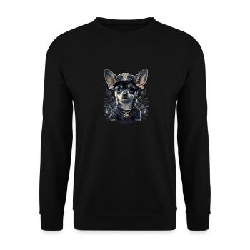 Chihuahua | Polizei Polizist Polizistin Hut - Unisex Pullover - Schwarz - Vorne - Alina (178cm) & Michal (187cm)