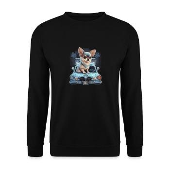 Chihuahua | Polizei Polizist Polizistin Hut - Unisex Pullover - Schwarz - Vorne - Alina (178cm) & Michal (187cm)