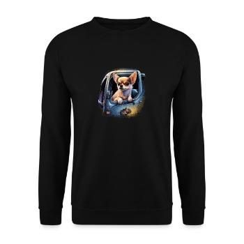 Chihuahua | Polizei Polizist Polizistin Hut - Unisex Pullover - Schwarz - Vorne - Alina (178cm) & Michal (187cm)