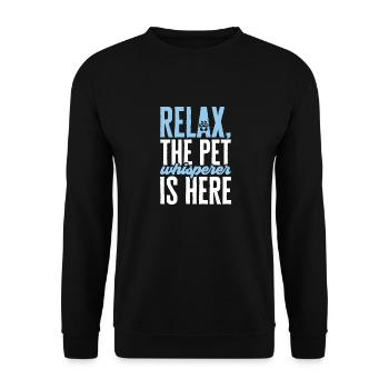 Haustierbetreuung Katze Hund Haustiersitter - Unisex Pullover - Schwarz - Vorne - Alina (178cm) & Michal (187cm)