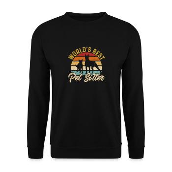 Haustierbetreuung Katze Hund Haustiersitter - Unisex Pullover - Schwarz - Vorne - Alina (178cm) & Michal (187cm)