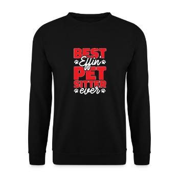 Haustierbetreuung Katze Hund Haustiersitter - Unisex Pullover - Schwarz - Vorne - Alina (178cm) & Michal (187cm)