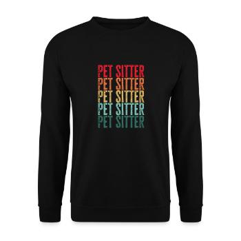 Haustierbetreuung Katze Hund Haustiersitter - Unisex Pullover - Schwarz - Vorne - Alina (178cm) & Michal (187cm)