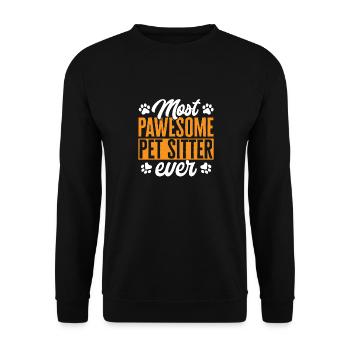 Haustierbetreuung Katze Hund Haustiersitter - Unisex Pullover - Schwarz - Vorne - Alina (178cm) & Michal (187cm)