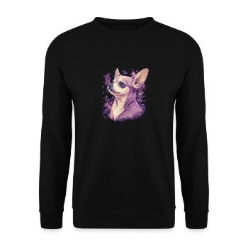Chihuahua | Pink Jolie Rose Maman Femme ignon - Sweat-shirt Unisexe - noir - Devant - Alina (178cm) & Michal (187cm)