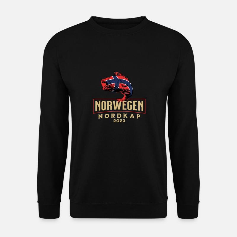 Angelurlaub Angeltour in Norwegen Nordkap - Unisex Pullover - Schwarz
