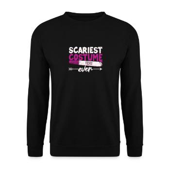 Gruseligstes Kostüm aller Zeiten Lustige Halloween - Unisex Pullover - Schwarz - Vorne - Alina (178cm) & Michal (187cm)