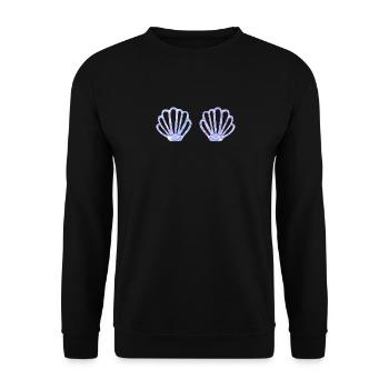 Meerjungfrau Lovers Funny Halloween Muscheln Meer - Unisex Pullover - Schwarz - Vorne - Alina (178cm) & Michal (187cm)