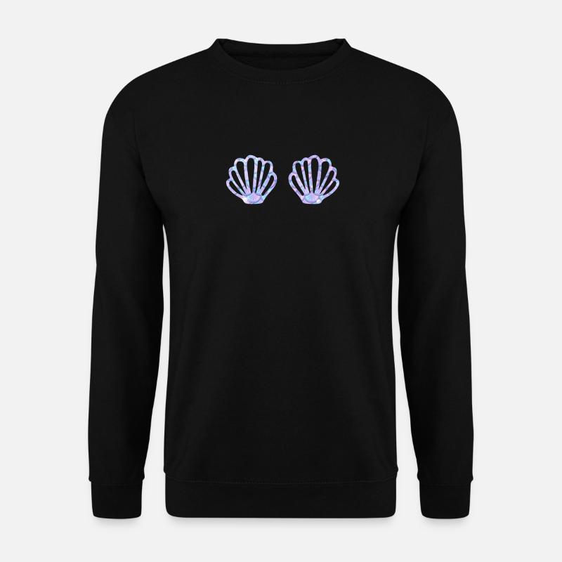 Meerjungfrau Lovers Funny Halloween Muscheln Meer - Unisex Pullover - Schwarz